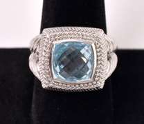 Blue Topaz Set In Sterling Ring