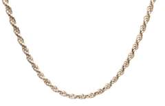 Vintage Italian 925 Sterling Silver Rope Chain Necklace