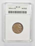 MS60 1914-S Indian Head Buffalo Nickel - Graded ANACS