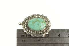 Sterling Silver White Turquoise Native American Navajo Pendant