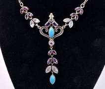 Multi-gem Sterling Necklace
