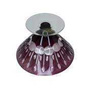 Ajka Hungary Crystal Amethyst Cut to Clear 24 PbO Crystal Footed Bowl, Different Patterns, Inverted Bell Waterford Quality