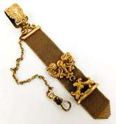 Antique Gold Filled Pocket Watch Chain & FOB