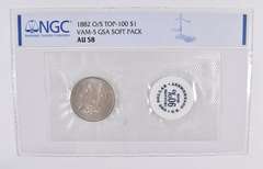 AU58 1882-O/S Morgan Silver Dollar Top 100 VAM 5 GSA Soft Pack NGC