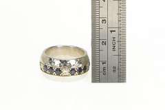 14K White Gold 2.55 Ctw Diamond Sapphire 11.4mm Band Ring