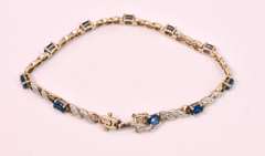 Vermeil Blue Stone & Illusion Style Bracelet