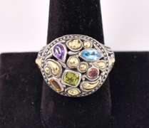 Multi-gem Sterling Silver Ring