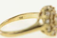 10K Yellow Gold 1.00 Ctw Diamond Round Halo Cluster Vintage Ring
