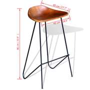 Bar Chairs 2 Pcs Black And Brown Real Leather