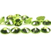 Fantastic 12.16ct 6mm round cut Peridot set