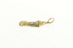 14K Yellow Gold Sapphire Eyed Man in Fedora Hat Vintage Charm/Pendant
