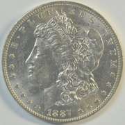 Great Choice BU 1887-O Morgan Silver Dollar. Scarce