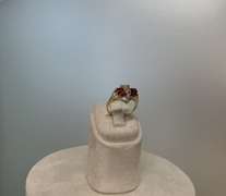 14kt Solid Yellow Gold, Ruby, & Diamond Butterfly Cocktail Ring