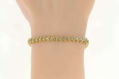 10K Yellow Gold 1.75 Ctw Diamond Classic Tennis Wavy Link Bracelet