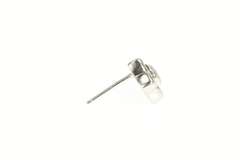 14K White Gold Pave Diamond Cluster Star Single Stud Earring