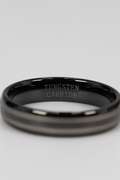 Men's Tungsten Carbide Gray Black Two Tone Wedding Band Comfort Fit Ring Size 15