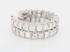 Rare Carré cut Diamond Hoop Earrings made in 18k White Gold