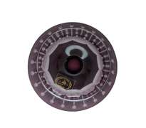 Ajka Hungary Crystal Amethyst Cut to Clear 24 PbO Crystal Footed Bowl, Different Patterns, Inverted Bell Waterford Quality