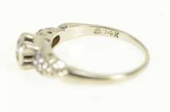 14K White Gold 1940's Diamond Classic Promise Engagement Ring