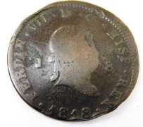 1818 Ferdin VII D.6. HISP Rex Coin