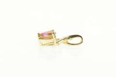 10K Yellow Gold Heart Peach Mystic Topaz Diamond Statement Pendant