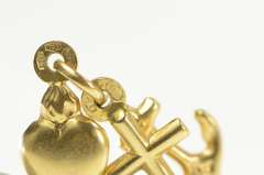18K Yellow Gold Heart Cross Anchor Love Faith Symbol Charm/Pendant
