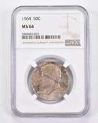 MS66 1964 Kennedy Half Dollar - Graded NGC AMAZING Tone
