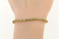10K Yellow Gold 1.00 Ctw Wavy Link Classic Vintage Tennis Bracelet