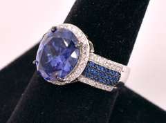 Amazing Blue Ring in Sterling Silver