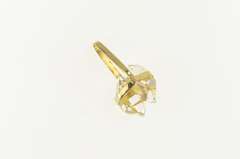 14K Yellow Gold Raw Natural Clear Quartz Crystal Point Charm/Pendant