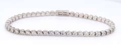 Romantic 18kt White Gold Cartier C De Cartier Diamond Bracelet