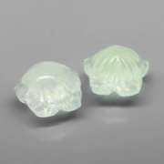 Translucent! 5.66ct yellowish green Prehnite flower carvings