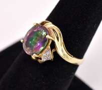 Marvelous Mystic Topaz and Diamond Ring in Yellow Gold