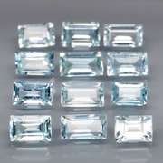 Large 3.35ct platinum blue baguette cut Aquamarine set