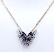 Vintage 925 Sterling Silver Butterfly Pendant on Chain