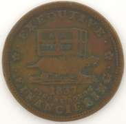 1837 Jackass Turtle Hard Times Token HT-34 R-1