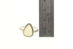 Sterling Silver Pear Opal Cabochon Ornate Statement Ring