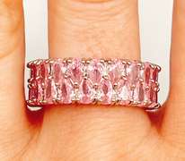 Gorgeous Pink Sapphire Eternity Band