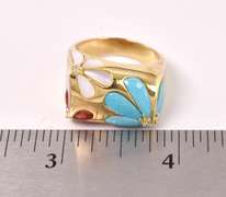 Multi-gem Vermeil/ Gold Over Sterling Ring