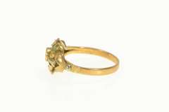 18K Yellow Gold Victorian 3.5mm Floral Engagement Setting Ring