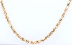 Elegant Yellow Gold Rope Chain Necklace