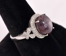 Star Sapphire Set In Sterling Ring