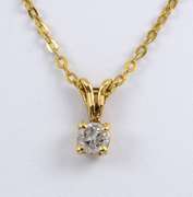 Sweet 15 Point Diamond Pendant on Necklace