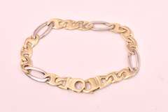Fantastic Figaro Chain Bracelet in 14K Two-Tone Gold