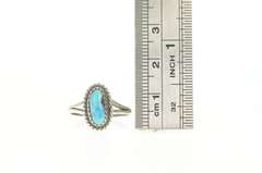 Sterling Silver Oval Turquoise Southwestern Artisan Cabochon Ring