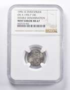 Error MS67 1996 Lincoln Memorial Cent Ovr Strk 96-P Dime DBL Denom NGC