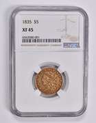 XF45 1835 $5 Classic Head Gold Half Dollar NGC
