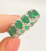Fancy Green Gemstone & Diamond Eternity Band Ring