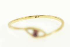18K Yellow Gold Garnet Evil Eye Nazar Protection Symbol Ring