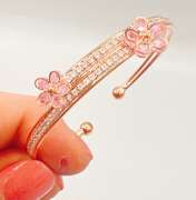 18kt Gold Plated Sterling Silver Gemstone Bangle Bracelet